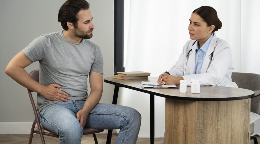 An image of Dr. Sushma Peruri in surgical attire or a patient consultation scene, with the text overlay: Appendicitis Surgery | Trusted Care in Hyderabad